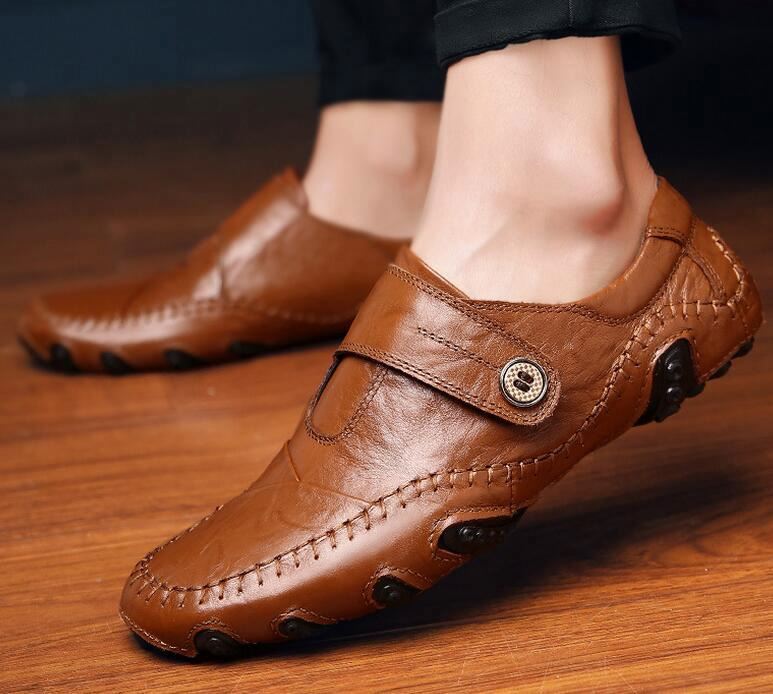 Men leather dress shoes male flat 